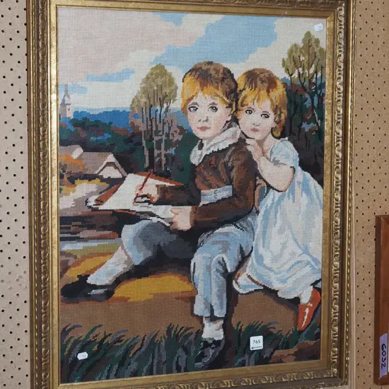 framed needlework - children