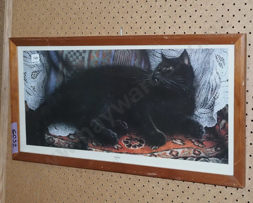 framed black cat print Image 1++