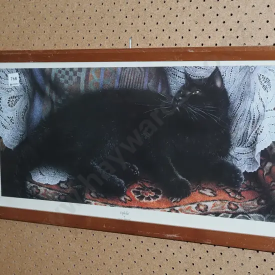 framed black cat print
