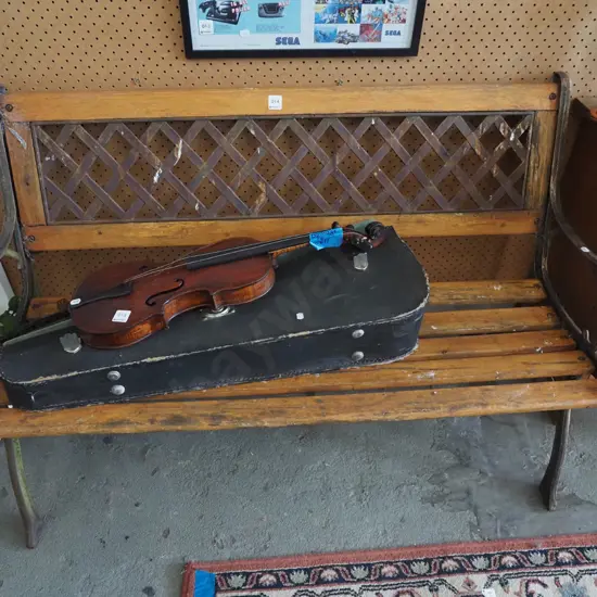 cast iron ended and back garden seat