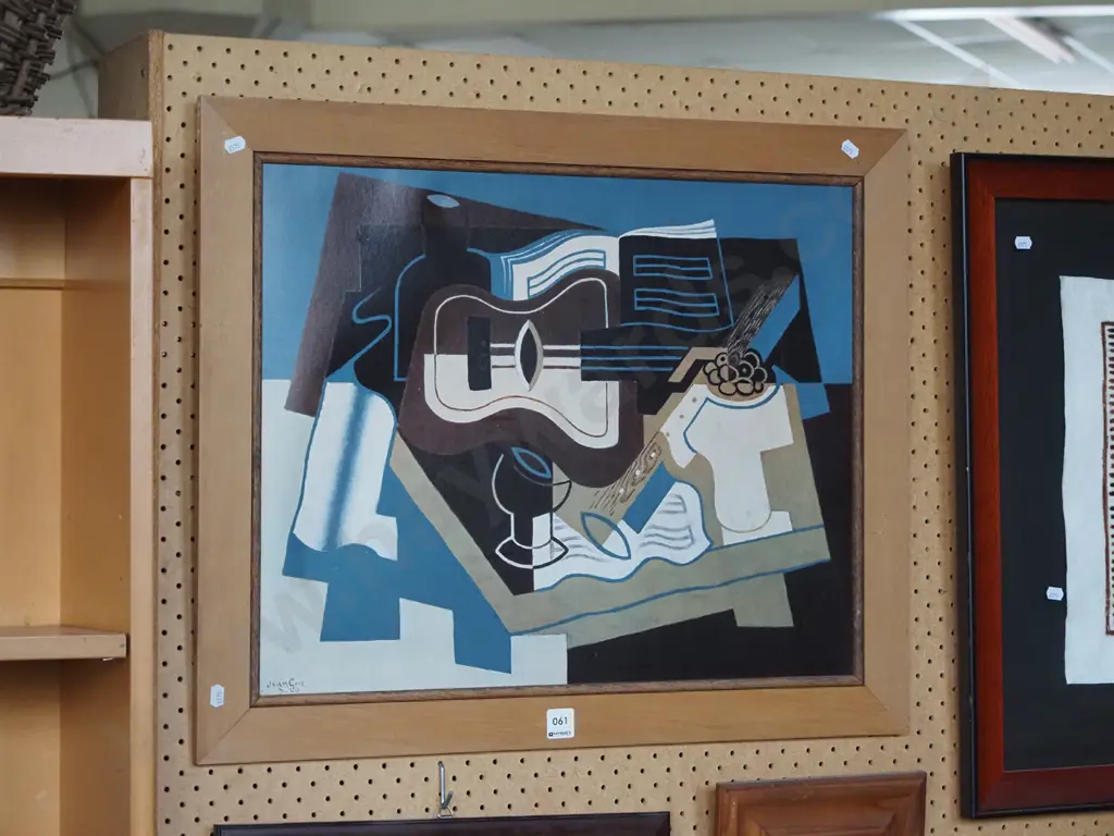 framed cubist print - slight marks Image 1++