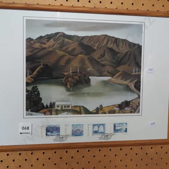 framed stamp collector print with stamps