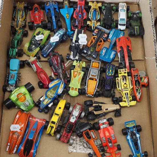box of model vehicles