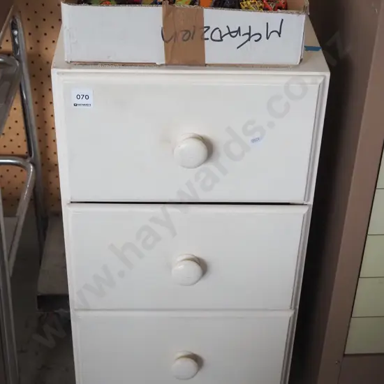 white mdf 3 drawer chest H610