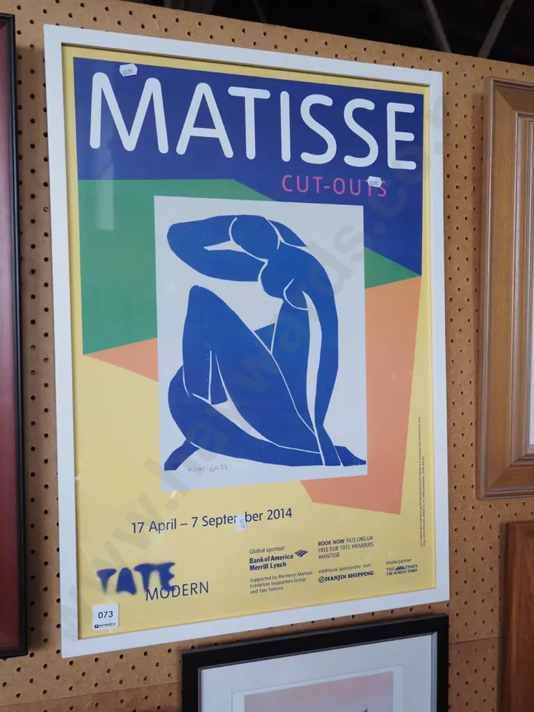framed Matisse exhibition poster print Image 1++