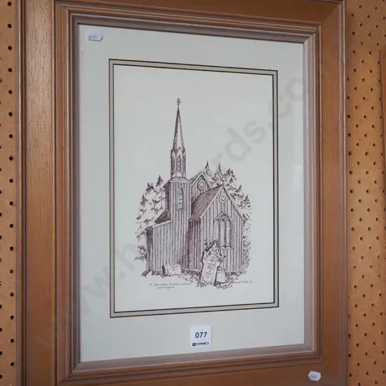 framed ink - St Barnabos Anglican Church Warrington