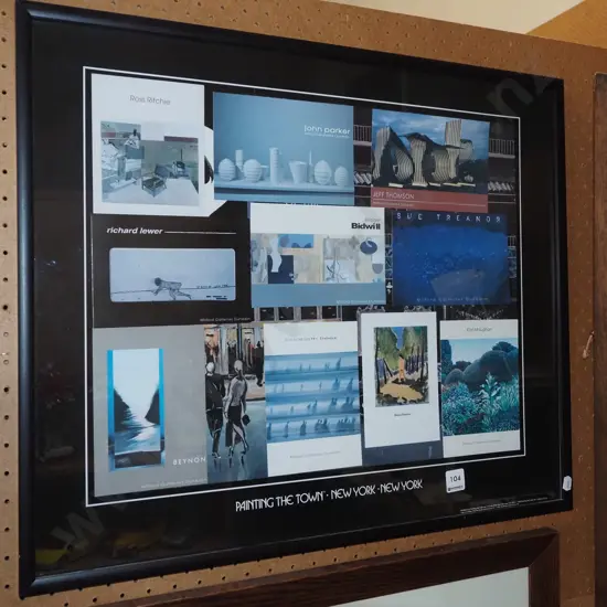 framed Milford Gallery and other postcards