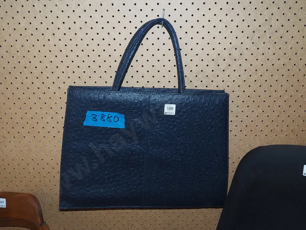 navy leather hand bag Image 1++