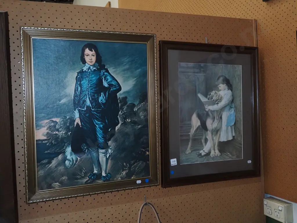 2x framed prints - blue dots Image 1++