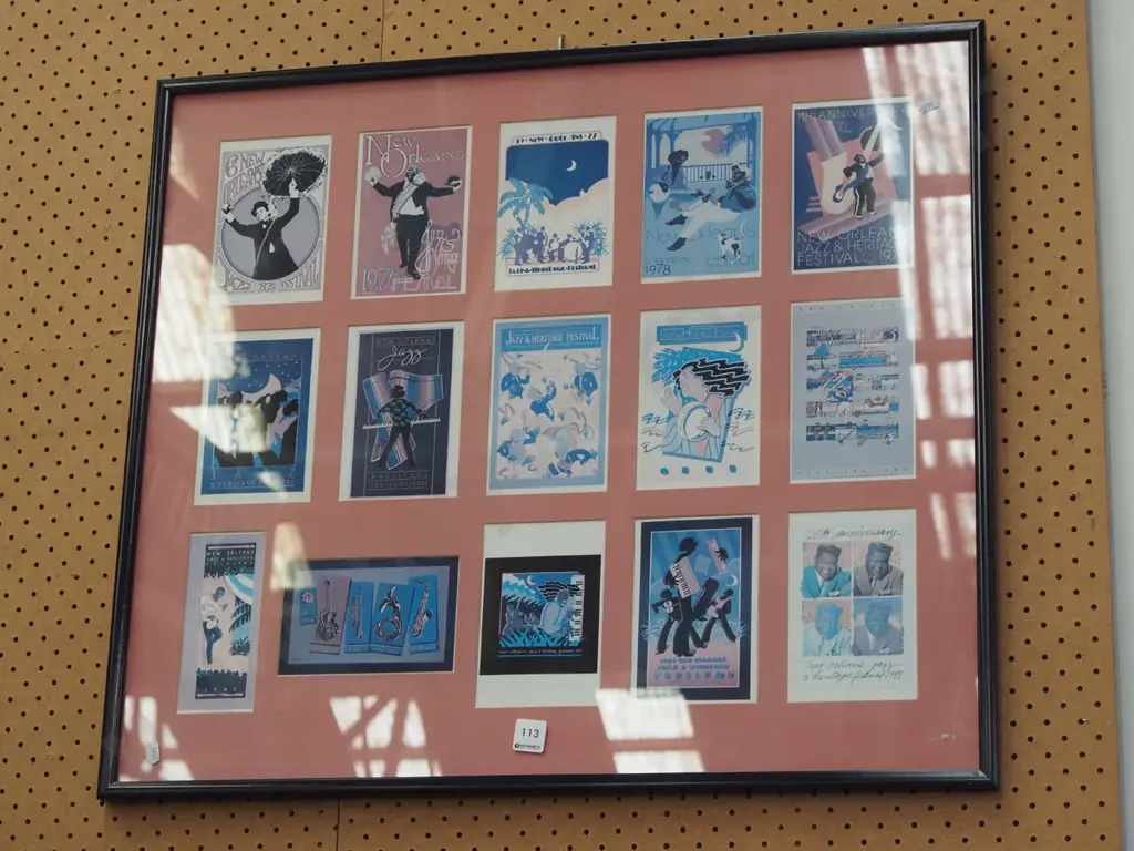 framed jazz themed postcards Image 1++