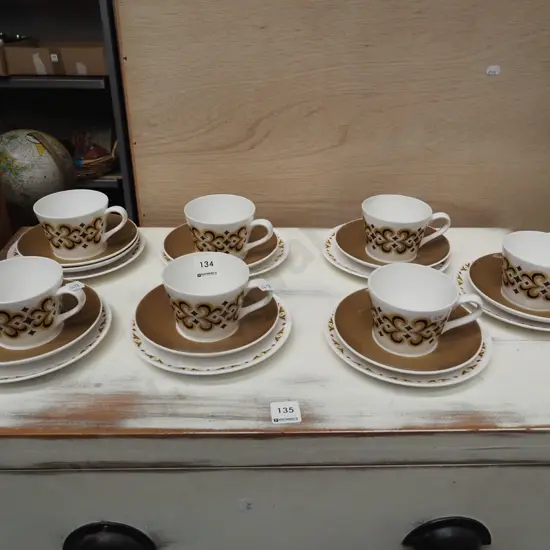 7x mid century Royal Tuscan trios