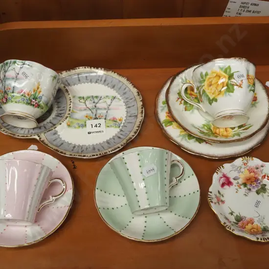 tennis set, Crown Derby jam dish, trios etc