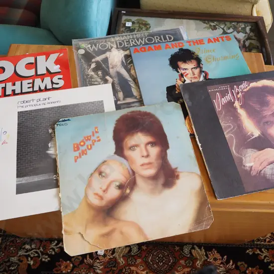 LPs; David Bowie, Uriah Heep, Robert Plant, etc.