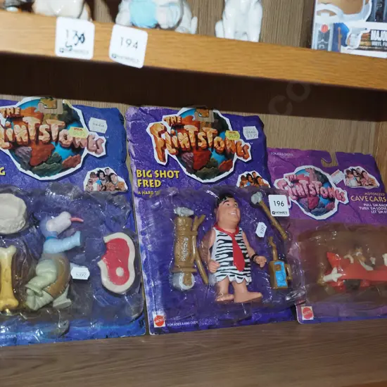 3x Flintstones carded toys