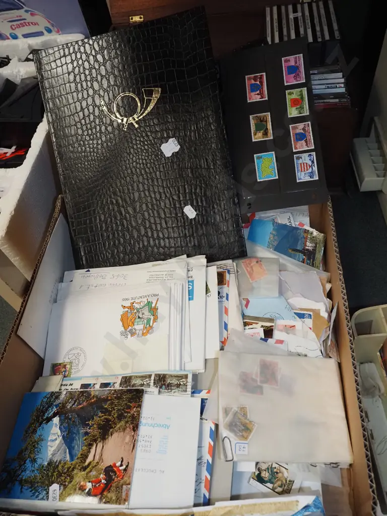 box; stamp album, first day covers, stamps etc Image 1++