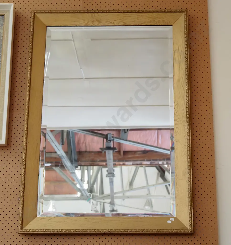 painted oak bevelled edge wall mirror H1040  Image 1++