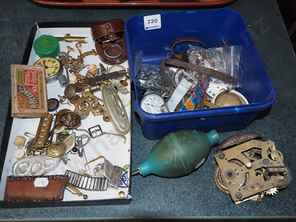 blue plastic icecream tub, watch parts, watches etc Image 1++