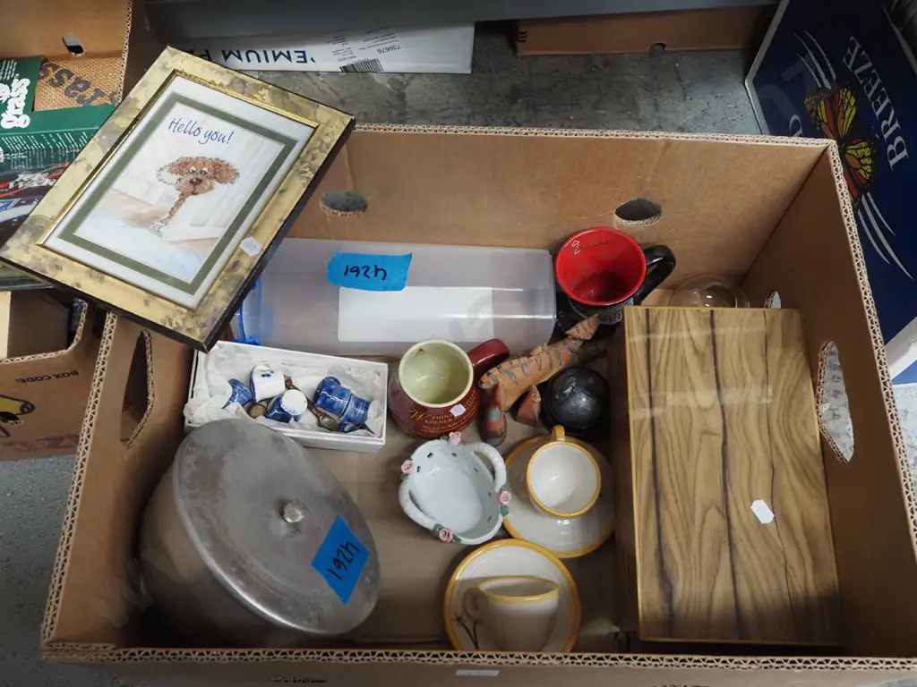 box; demi tasse cups, saucers, pudding steamer etc Image 1++