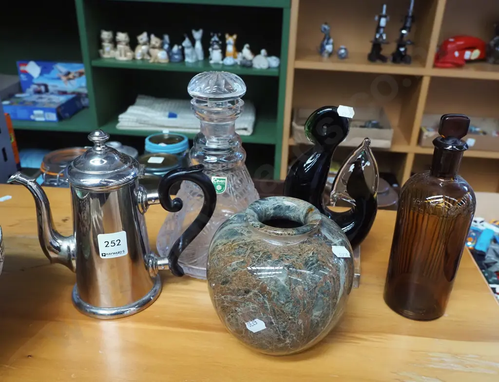 Jamieson whisky crystal decanter, chemist bottle, stone vase etc Image 1++