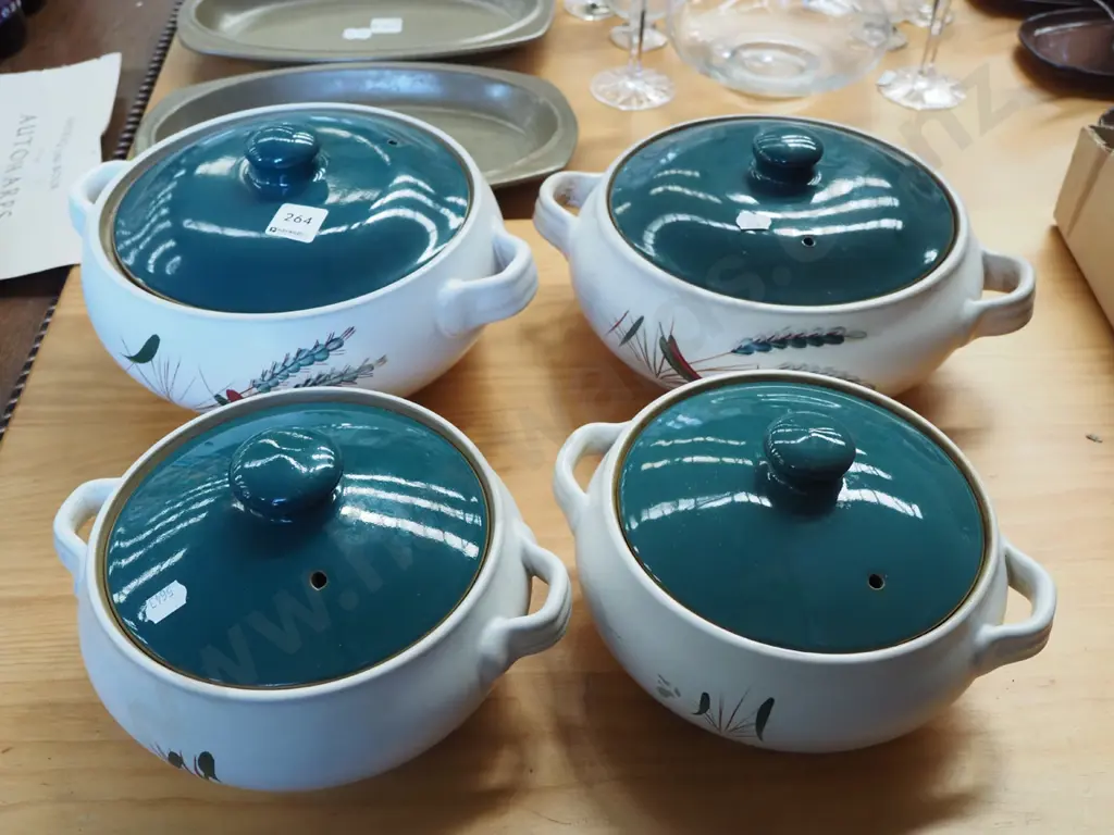 4x  Denby green wheat casseroles Image 1++