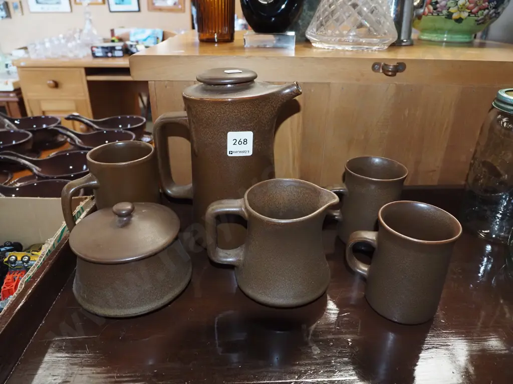 Temuka coffee pot, creamer, sugar 3x cups Image 1++