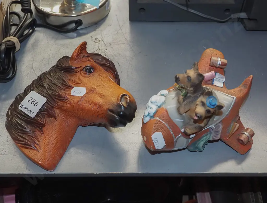 composite piggy bank, 3D horse head wall art Image 1++