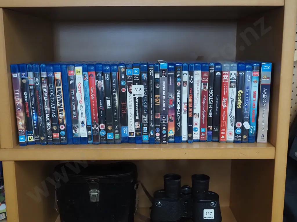 shelf of blue ray DVDs Image 1++
