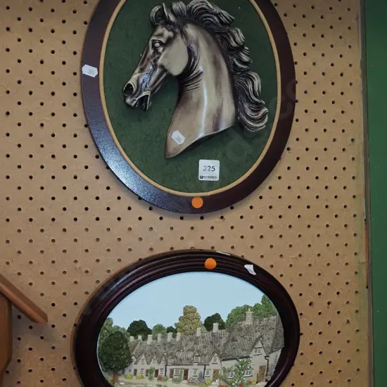 3D composite horse wall art, 3D English village scene