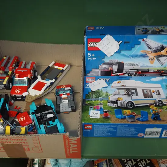 box of Lego, 2x boxed Lego sets - missing some items