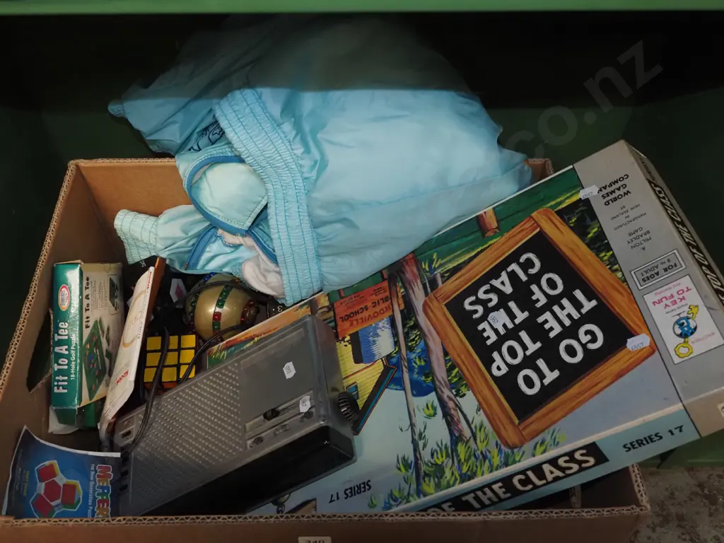 box; radio alarm clock, board games, 35mm cameras etc Image 1++