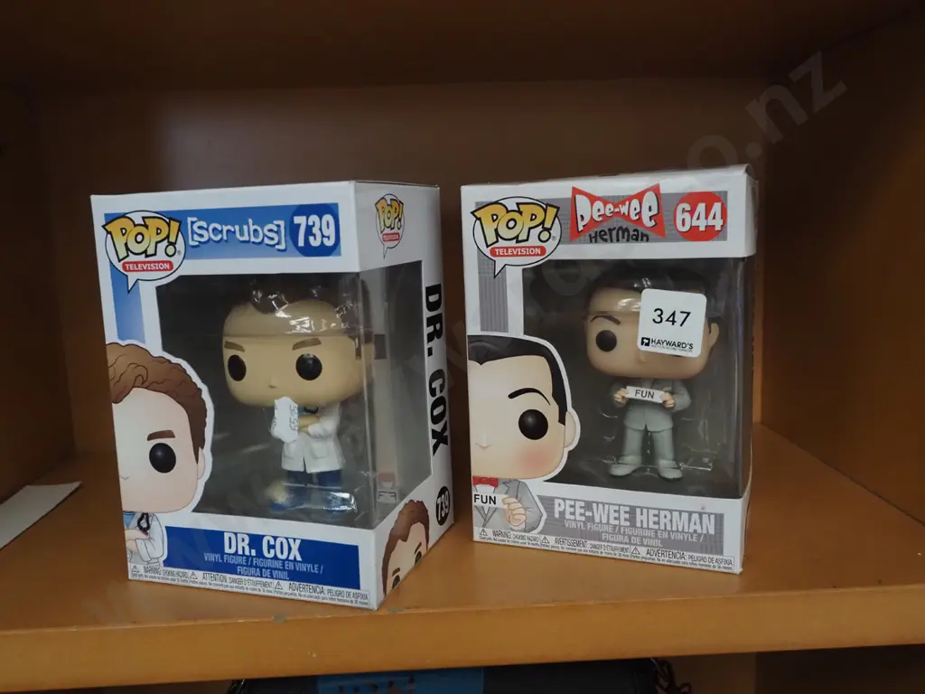 2x Pop carded figurines - Dr Cox, Peewee Herman Image 1++