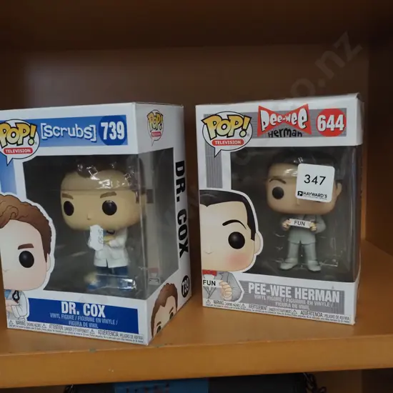 2x Pop carded figurines - Dr Cox, Peewee Herman