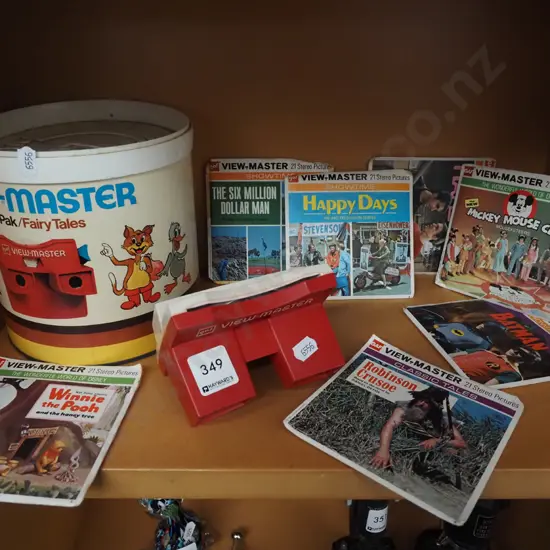Viewmaster in original tub, various cartridges