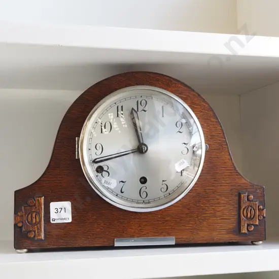 wood cased mantle clock