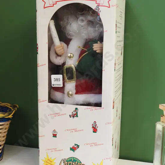 boxed musical Santa with light up candle