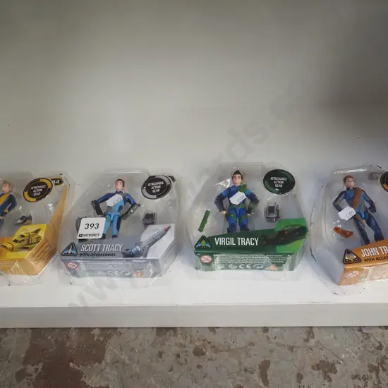 4x carded Thunderbirds figurines