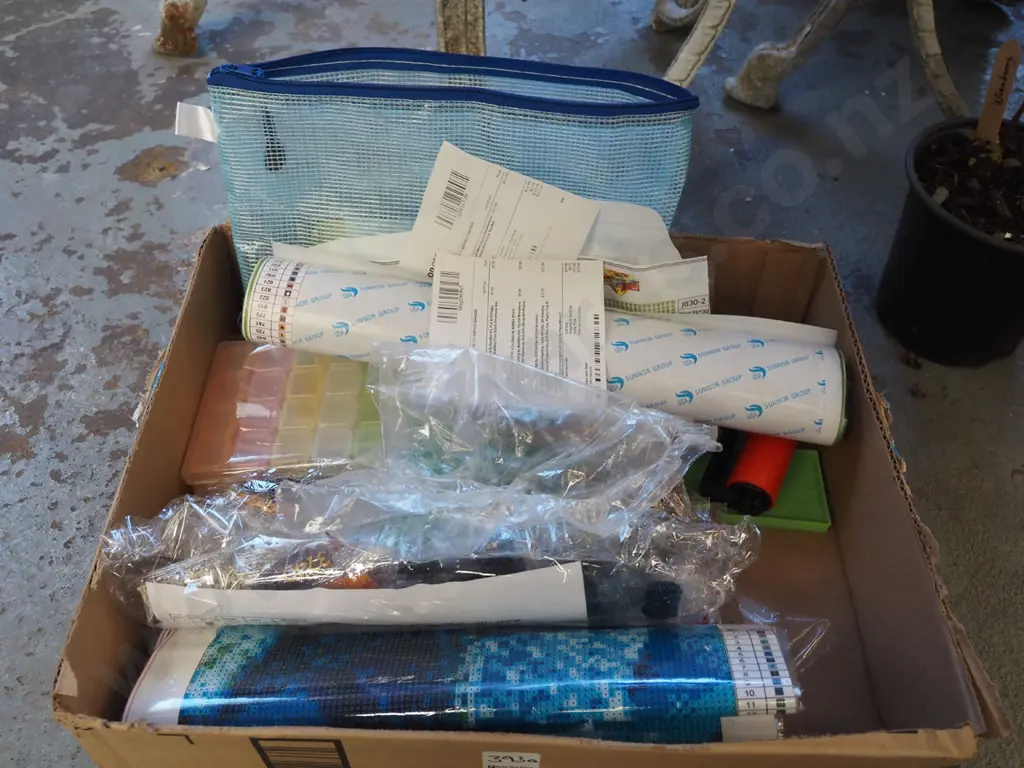 box of crafting items;  Fashion Diamond Painting plastic rhinestone kits and accessories Image 1++