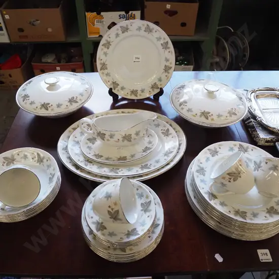 assorted Ridgway vine wood dinner items; gravy boats, ashets,plates etc