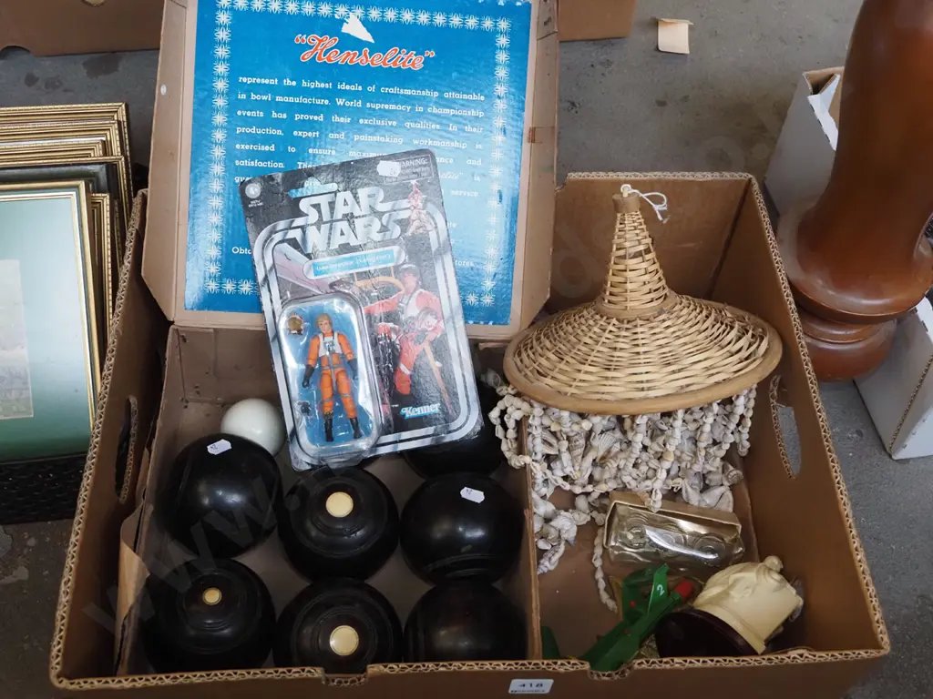 indoor bowls, carded reproduction Luke Skywalker doll, tiki corks etc Image 1++