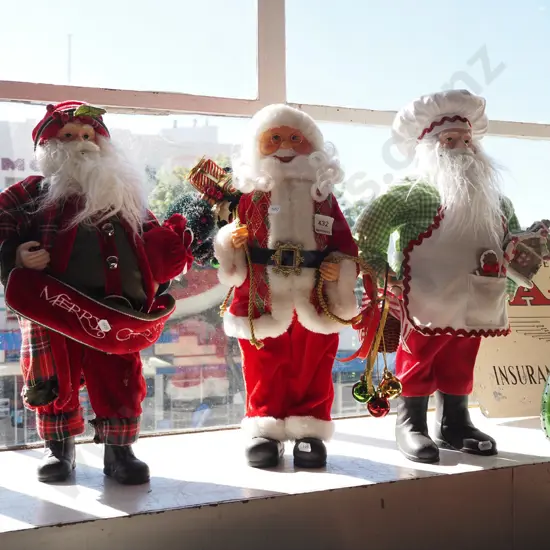 3x Santa ornaments Tallest H450