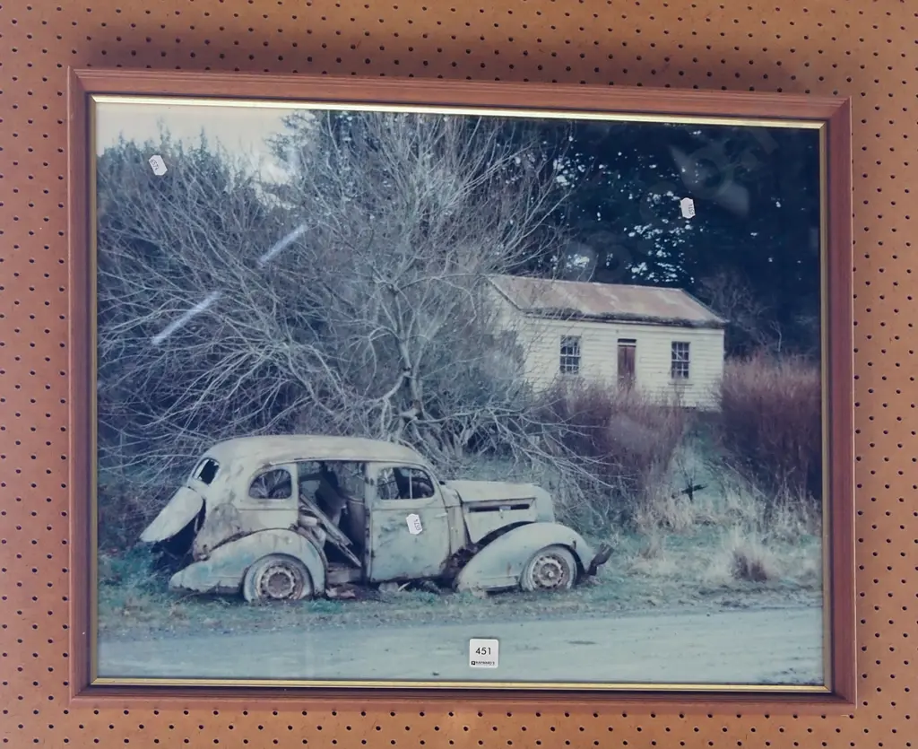 framed photographic print - abandoned car and house Image 1++