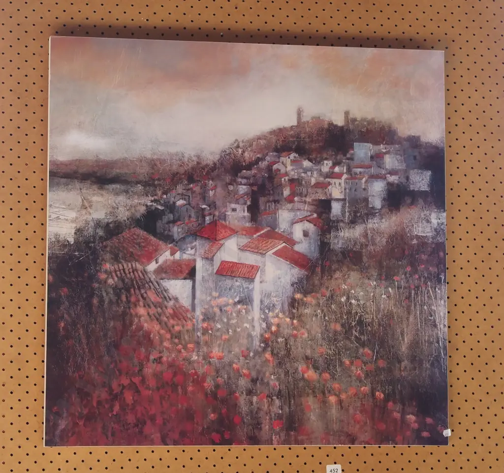 boxed print - village scene Image 1++