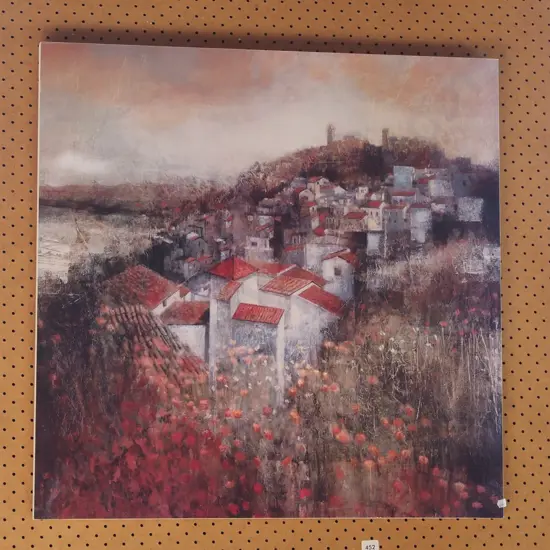 boxed print - village scene