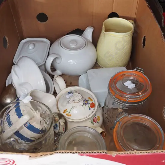 box; canisters, jugs etc