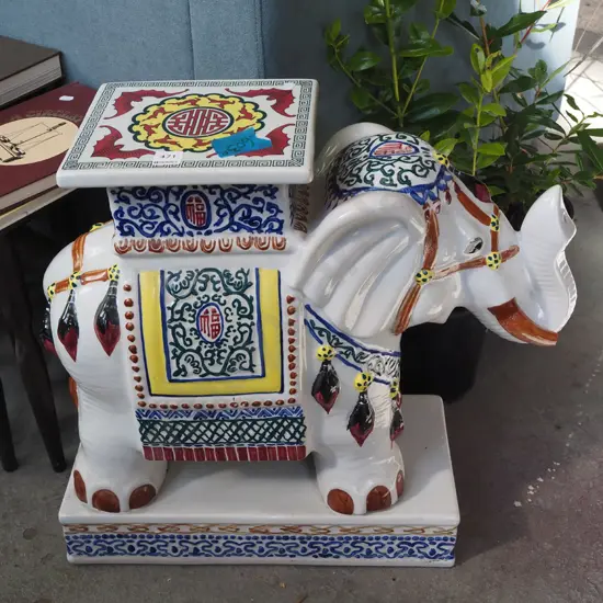 ceramic elephant jardinere stand H530