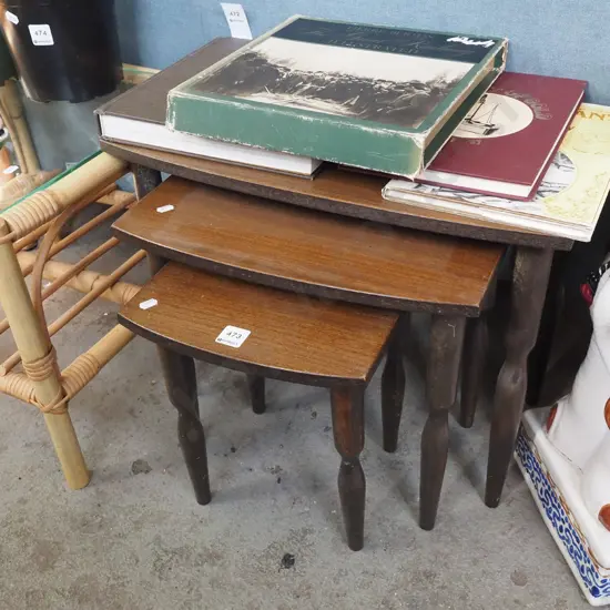 3x faux wood nest of tables