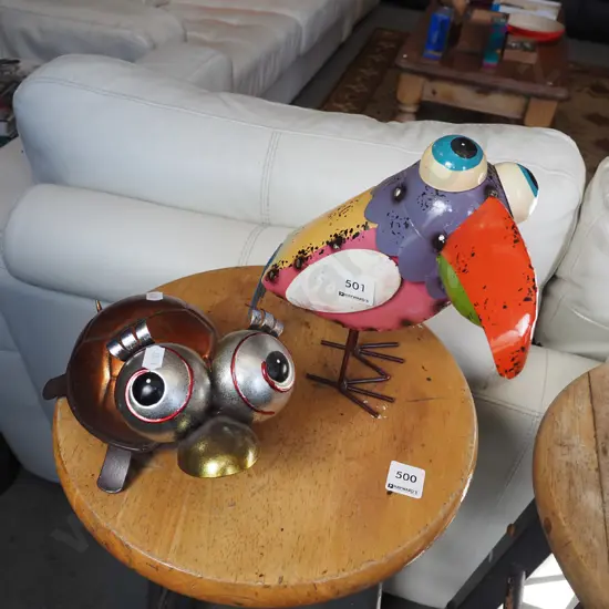 tin bird and turtle ornaments H230