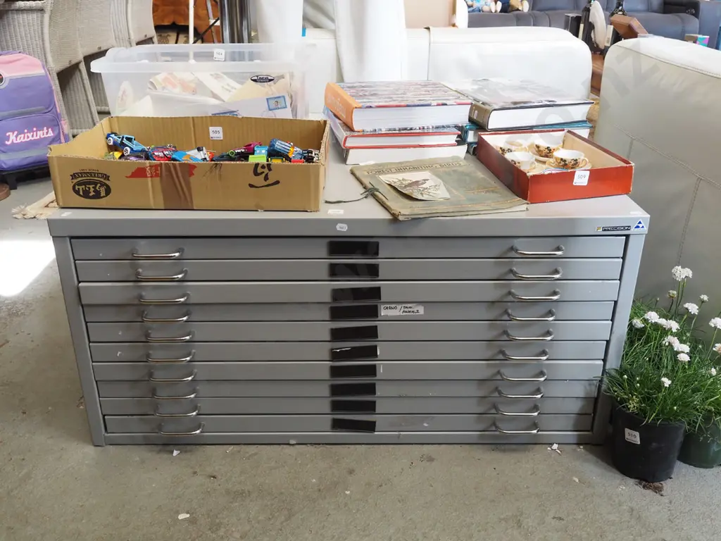 metal 10 drawer plan cabinet H460 W960 D650 Image 1++