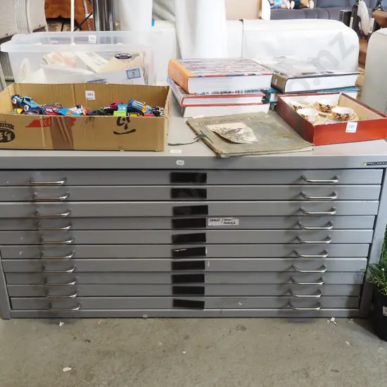 metal 10 drawer plan cabinet H460 W960 D650
