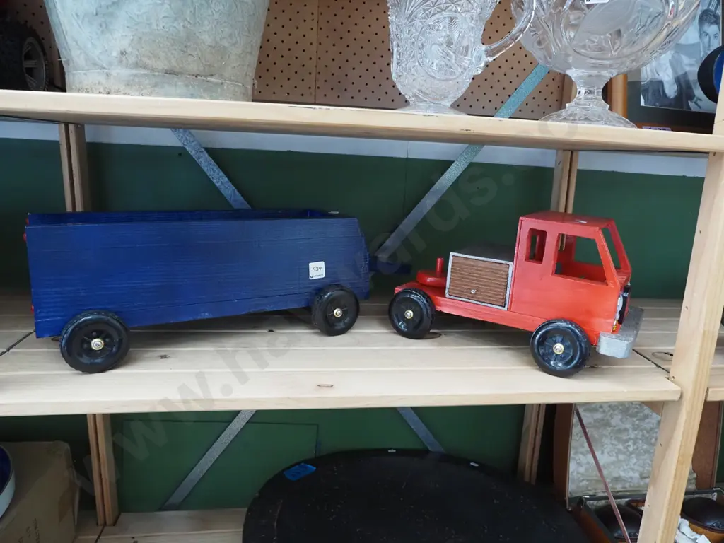 homemade wooden truck and trailer unit Image 1++